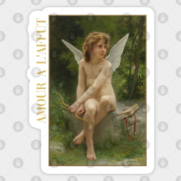 Cupid on the Lookout by Boureguereau Sticker by academic-art